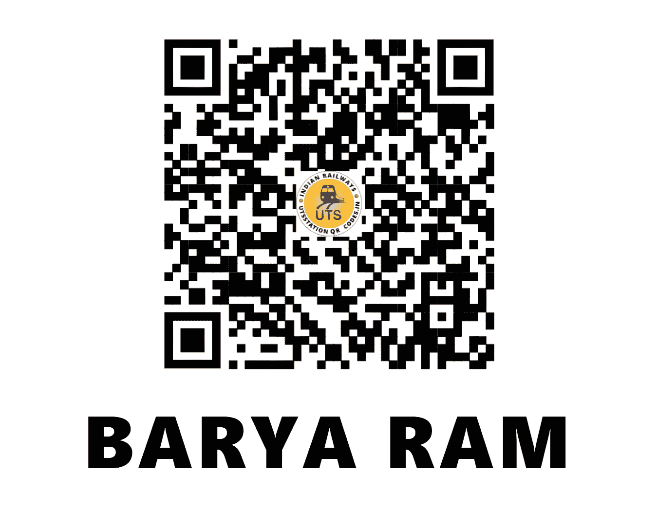 UTS QR Code for BARYA RAM - BYHA (NR - UTTAR PRADESH)